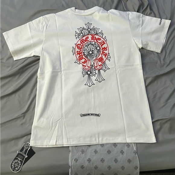 Men’s White Chrome Hearts T Size L - Picture 2 of 2